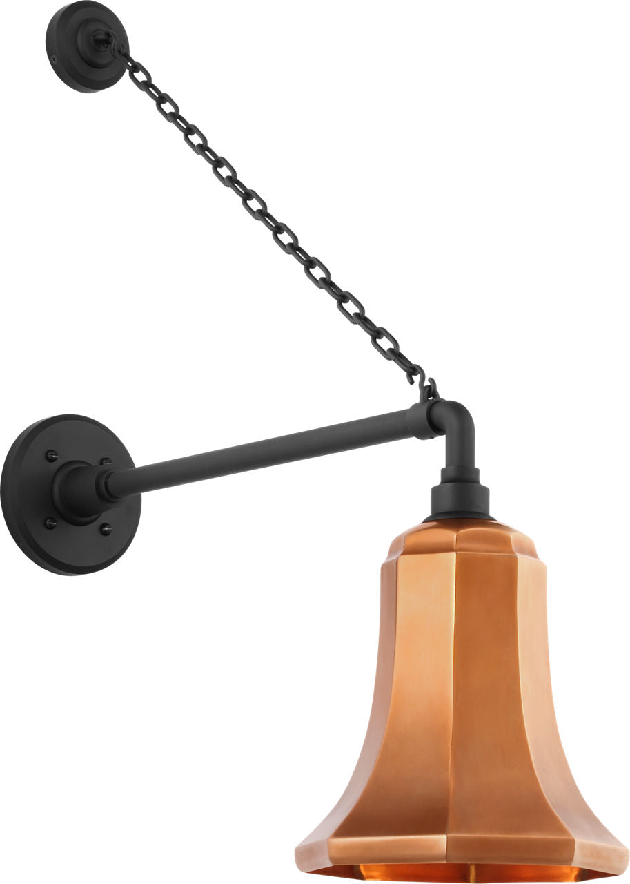 Academy 17.5" Anchored Mack Barn Light | Matte Black | 7.5 | 7.5" Soft Copper Savannah Shade