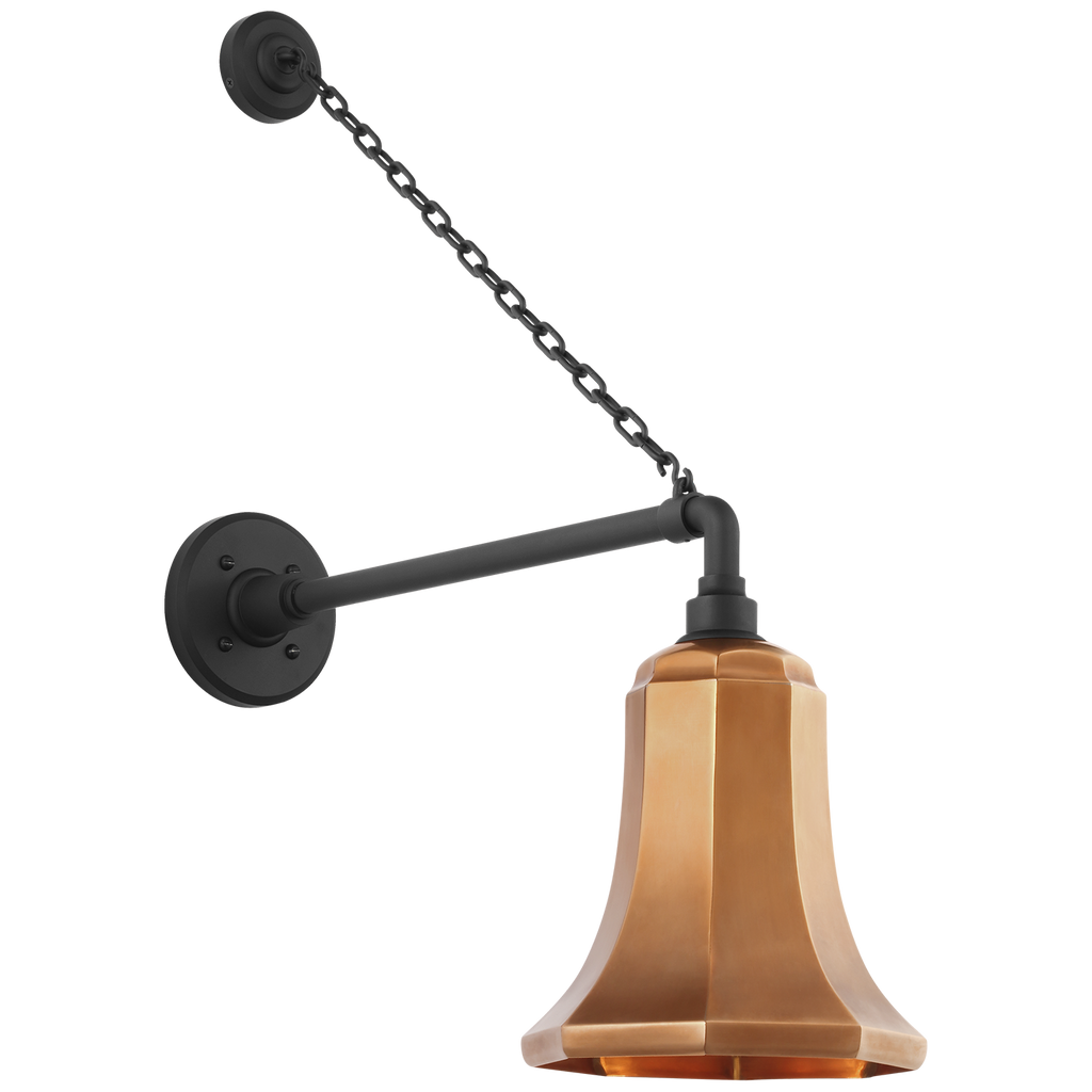 Academy 17.5" Anchored Mack Barn Light | Matte Black | 7.5 | 7.5" Soft Copper Savannah Shade