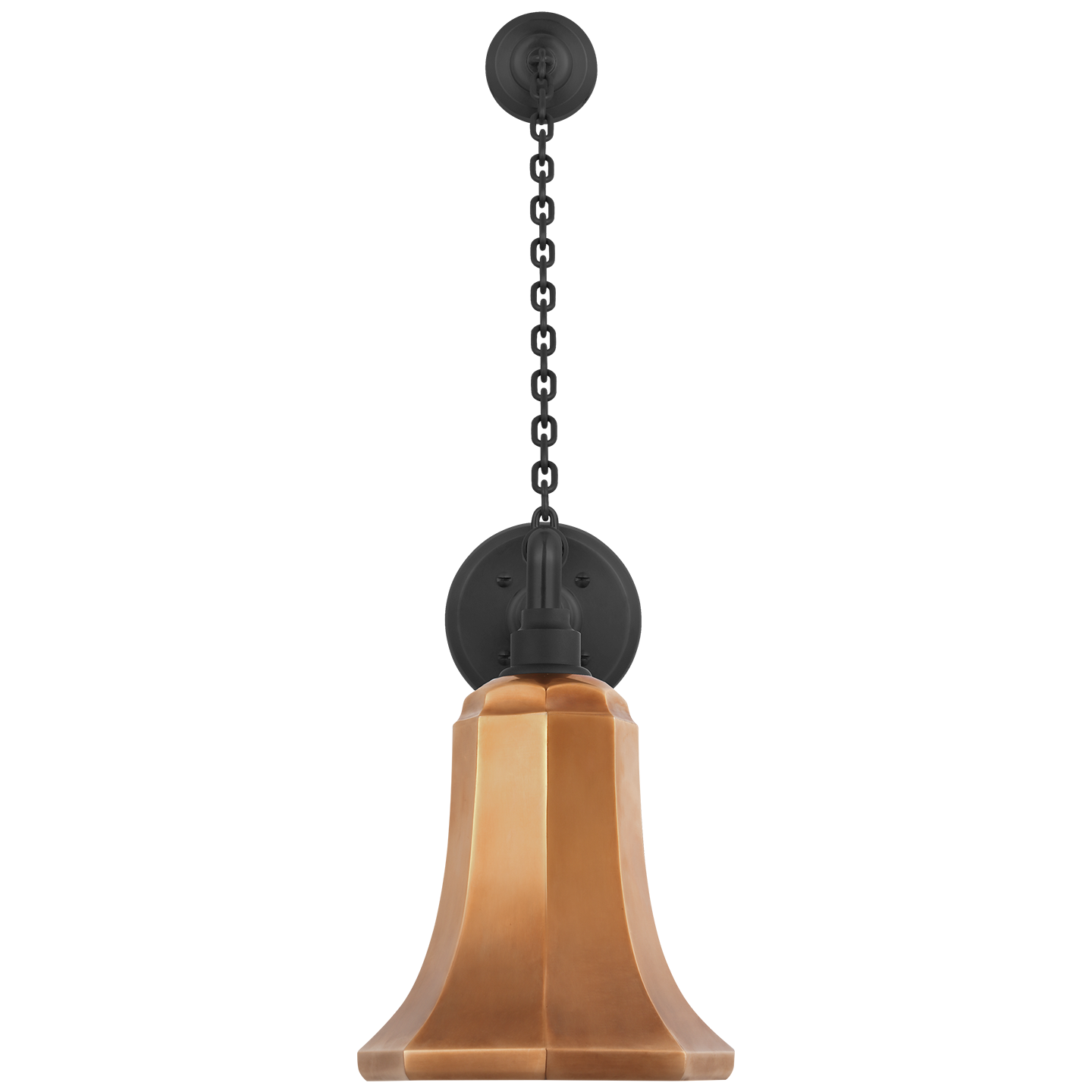 Academy 17.5" Anchored Mack Barn Light | Matte Black | 7.5 | 7.5" Soft Copper Savannah Shade
