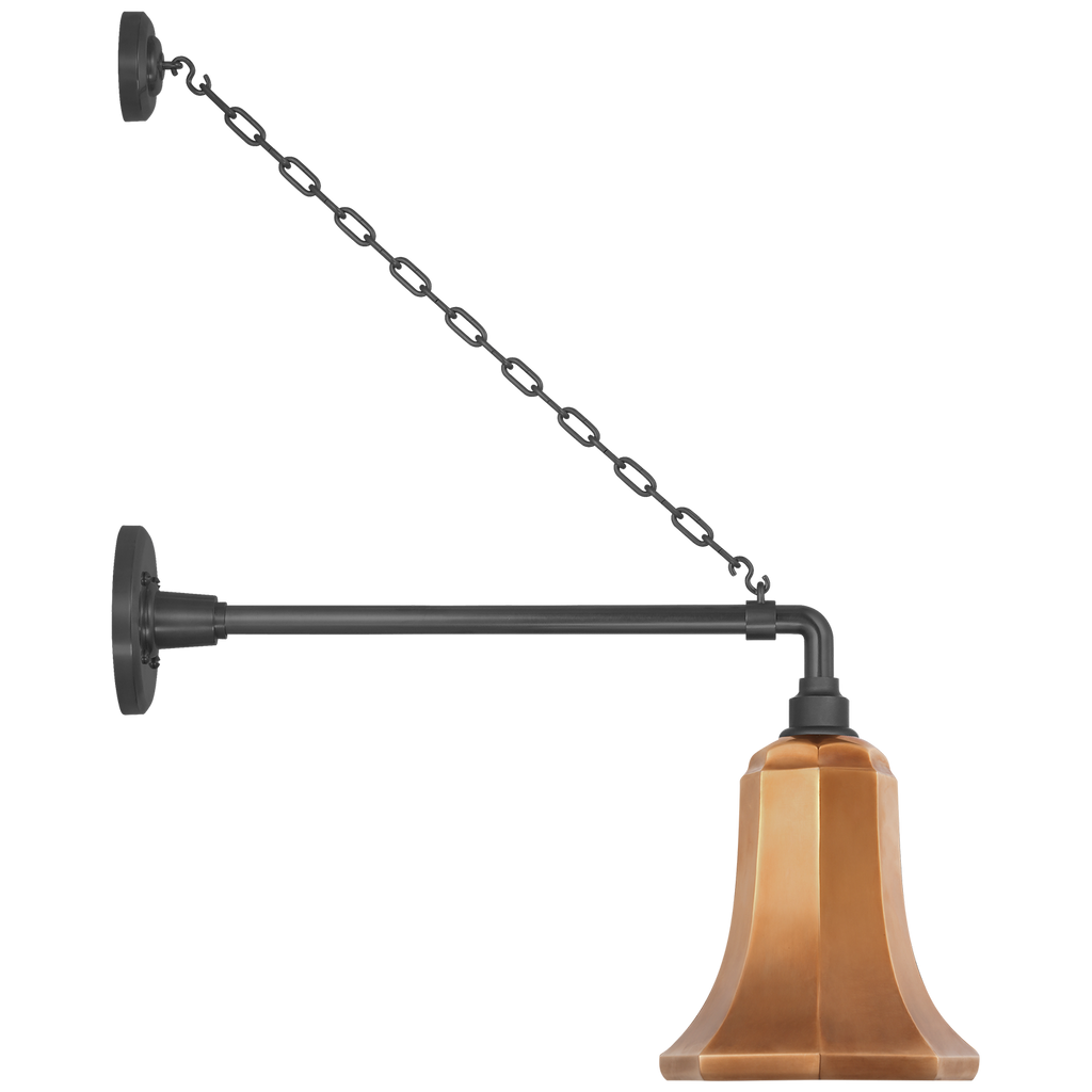Academy 17.5" Anchored Mack Barn Light | Matte Black | 7.5 | 7.5" Soft Copper Savannah Shade