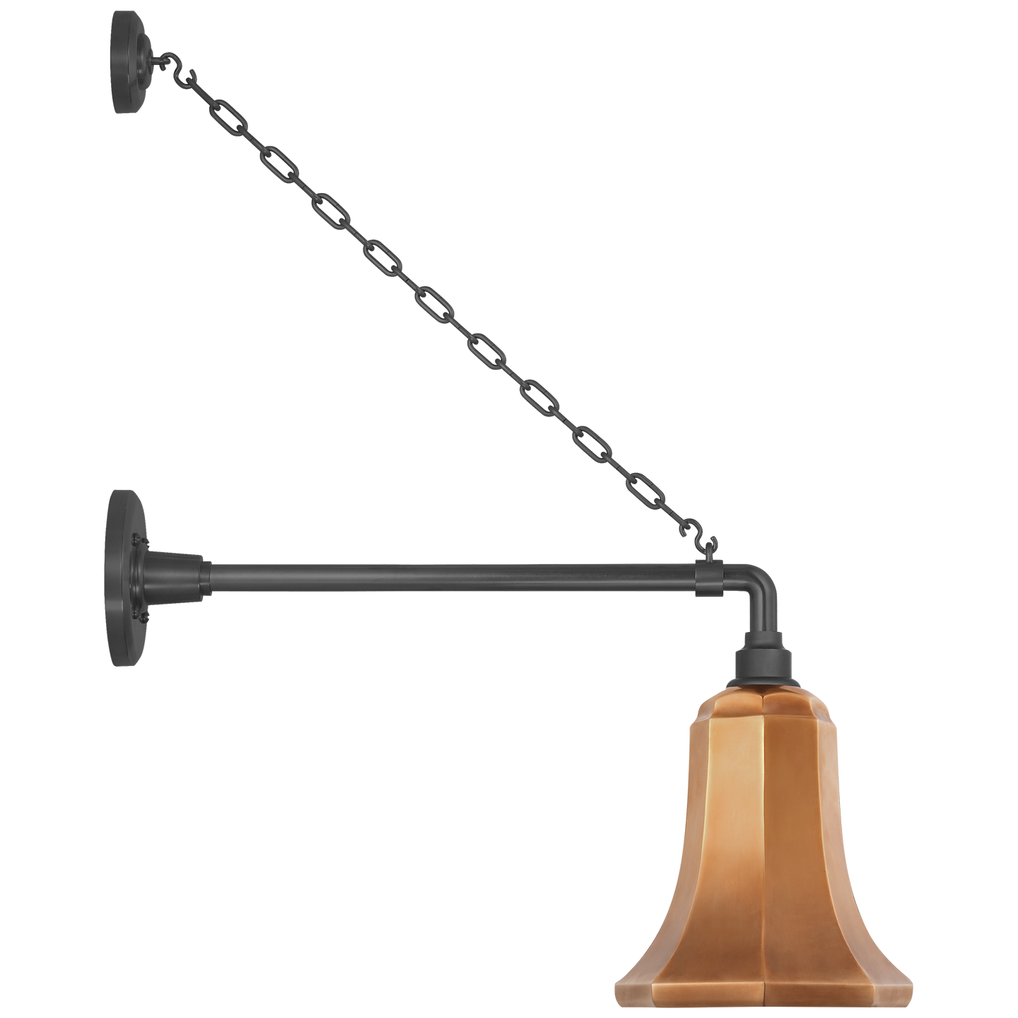 Academy 17.5" Anchored Mack Barn Light | Matte Black | 7.5 | 7.5" Soft Copper Savannah Shade