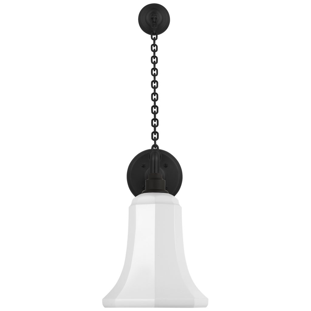 Academy 17.5" Anchored Mack Barn Light | Matte Black | 7.5 | 7.5" White Savannah Shade