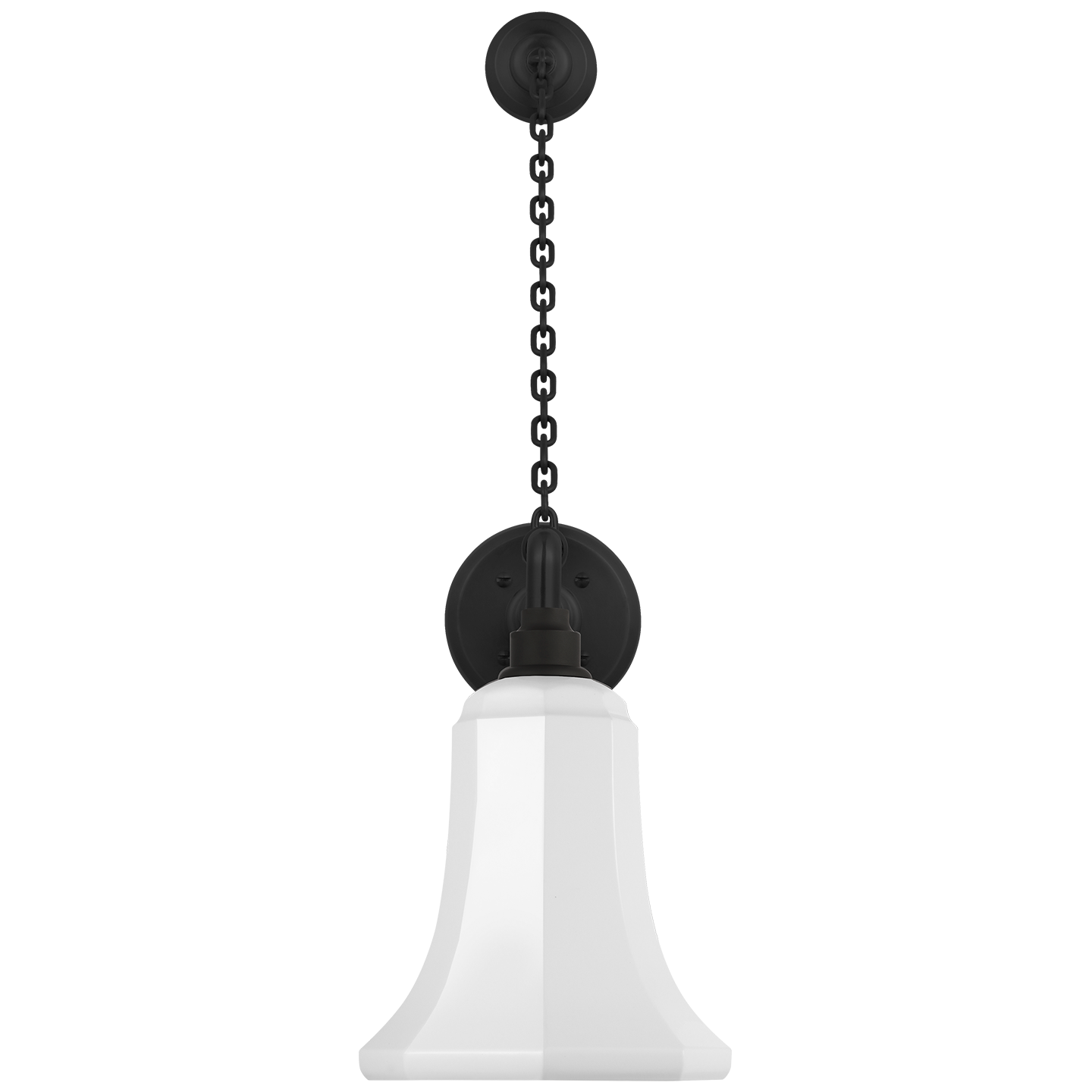 Academy 17.5" Anchored Mack Barn Light | Matte Black | 7.5 | 7.5" White Savannah Shade