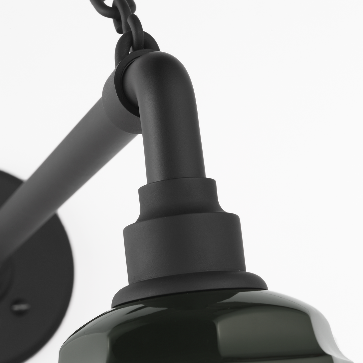 Academy 17.5" Anchored Mack Barn Light | Matte Black | 9.25 | 9.25" Green Savannah Shade