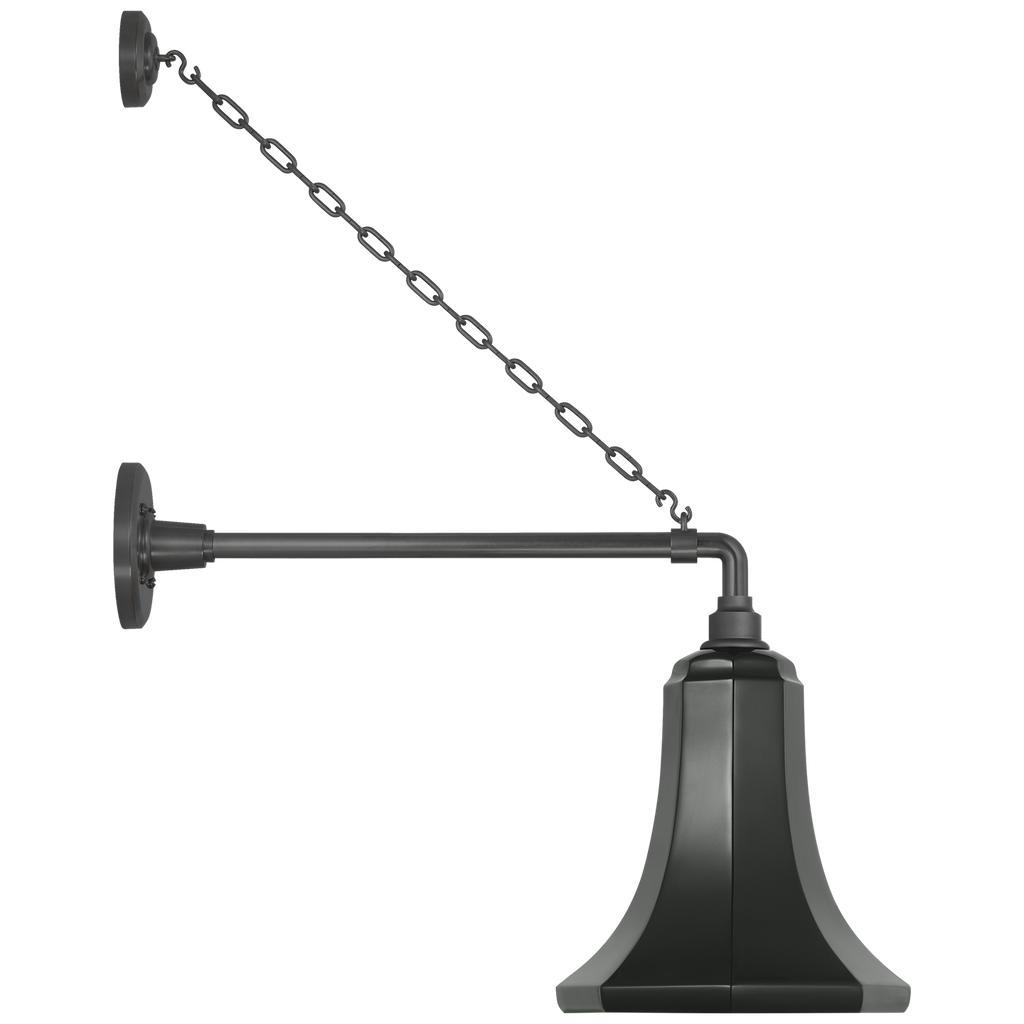 Academy 17.5" Anchored Mack Barn Light | Matte Black | 9.25 | 9.25" Green Savannah Shade