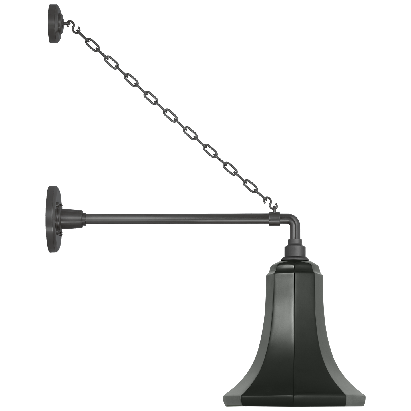 Academy 17.5" Anchored Mack Barn Light | Matte Black | 9.25 | 9.25" Green Savannah Shade
