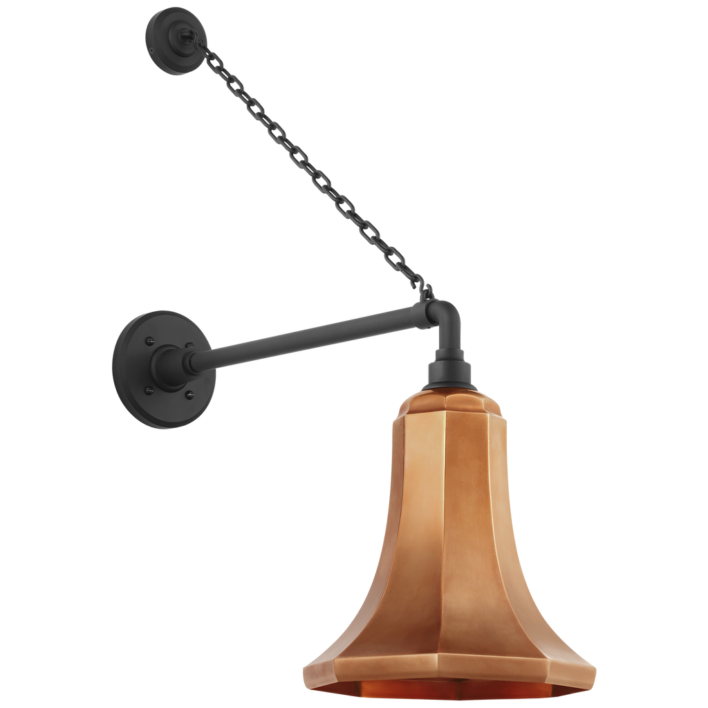 Academy 17.5" Anchored Mack Barn Light | Matte Black | 9.25 | 9.25" Soft Copper Savannah Shade