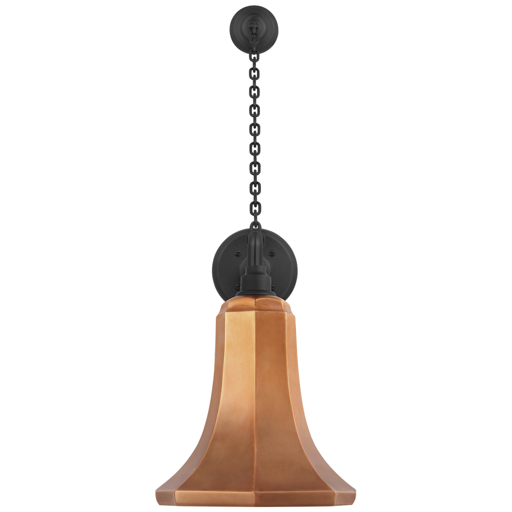 Academy 17.5" Anchored Mack Barn Light | Matte Black | 9.25 | 9.25" Soft Copper Savannah Shade