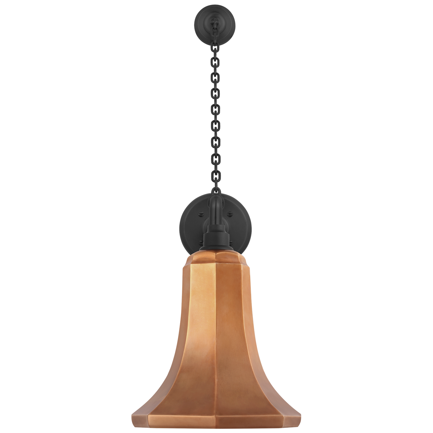 Academy 17.5" Anchored Mack Barn Light | Matte Black | 9.25 | 9.25" Soft Copper Savannah Shade