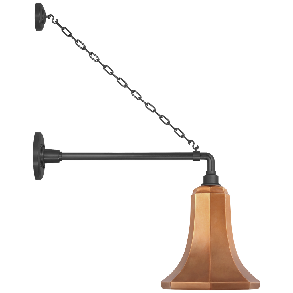 Academy 17.5" Anchored Mack Barn Light | Matte Black | 9.25 | 9.25" Soft Copper Savannah Shade
