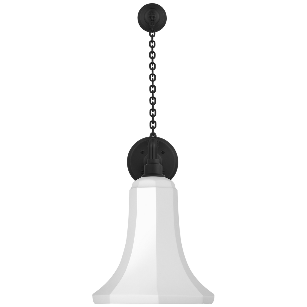 Academy 17.5" Anchored Mack Barn Light | Matte Black | 9.25 | 9.25" White Savannah Shade