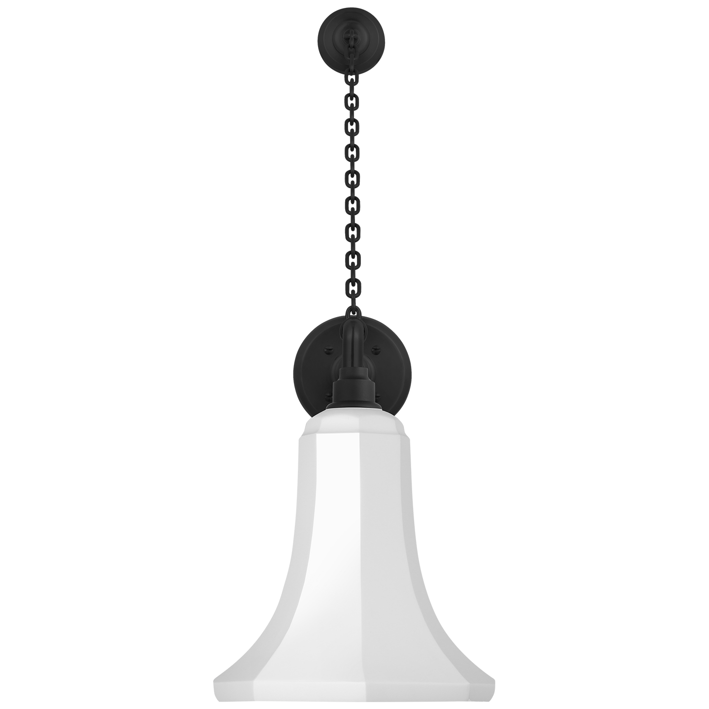 Academy 17.5" Anchored Mack Barn Light | Matte Black | 9.25 | 9.25" White Savannah Shade