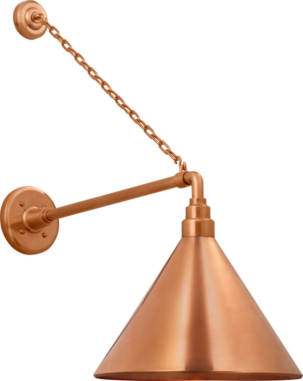 Academy 17.5" Anchored Mack Barn Light | Soft Copper | 12.5 | 12.5" Soft Copper Conical Savannah Shade