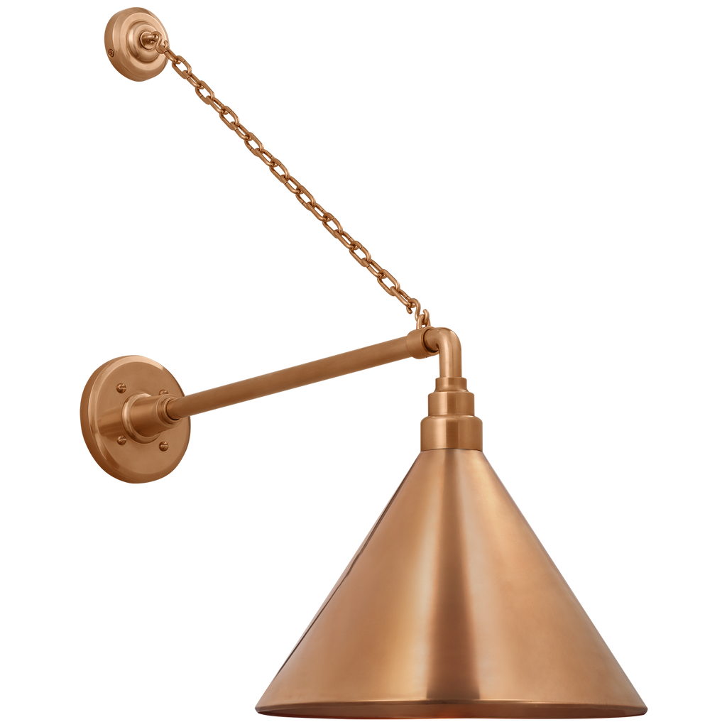 Academy 17.5" Anchored Mack Barn Light | Soft Copper | 12.5 | 12.5" Soft Copper Conical Savannah Shade