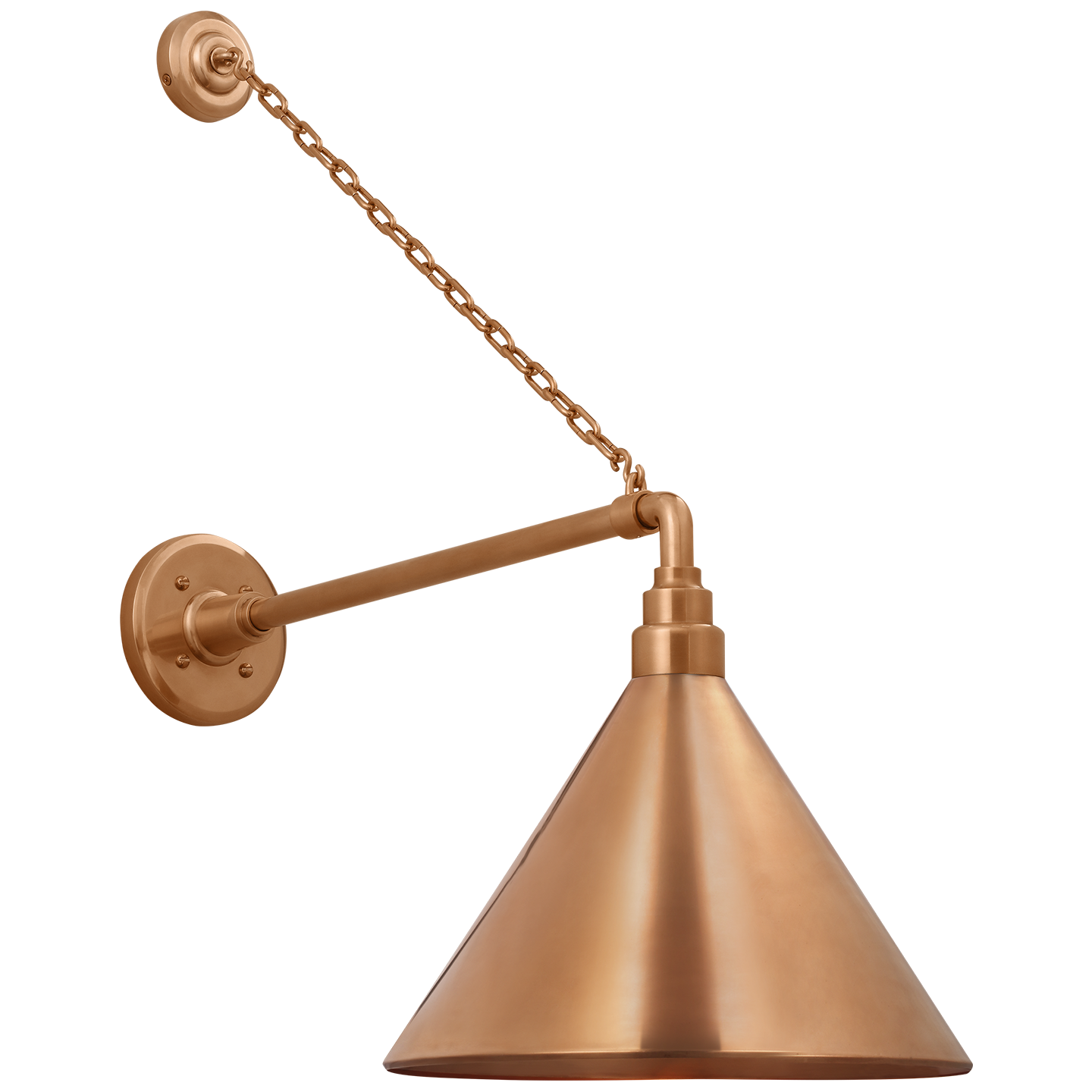 Academy 17.5" Anchored Mack Barn Light | Soft Copper | 12.5 | 12.5" Soft Copper Conical Savannah Shade
