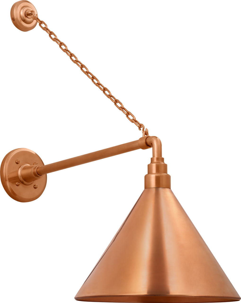 Academy 17.5" Anchored Mack Barn Light | Soft Copper | 12.5 | 12.5" Soft Copper Conical Savannah Shade