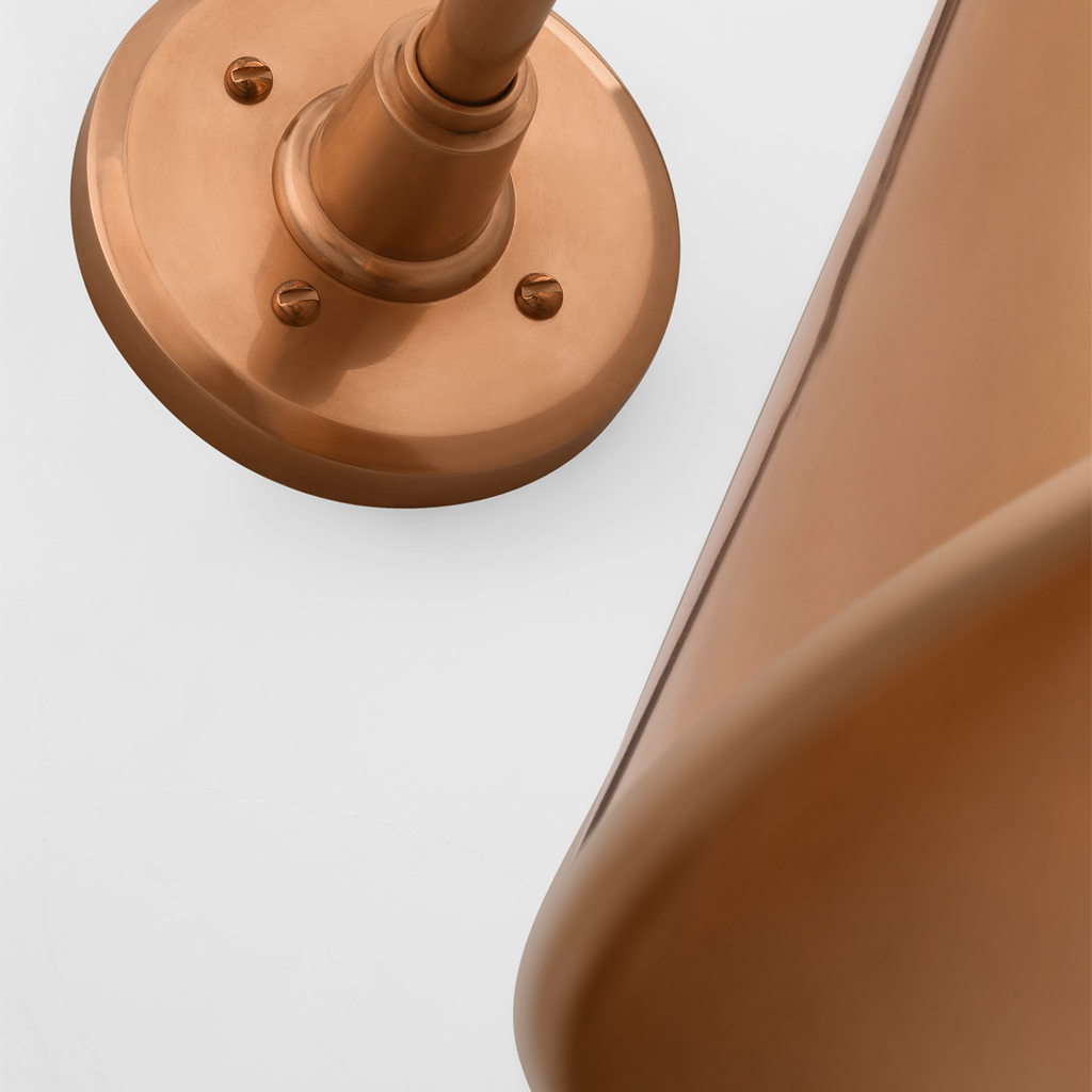 Academy 17.5" Anchored Mack Barn Light | Soft Copper | 12.5 | 12.5" Soft Copper Conical Savannah Shade