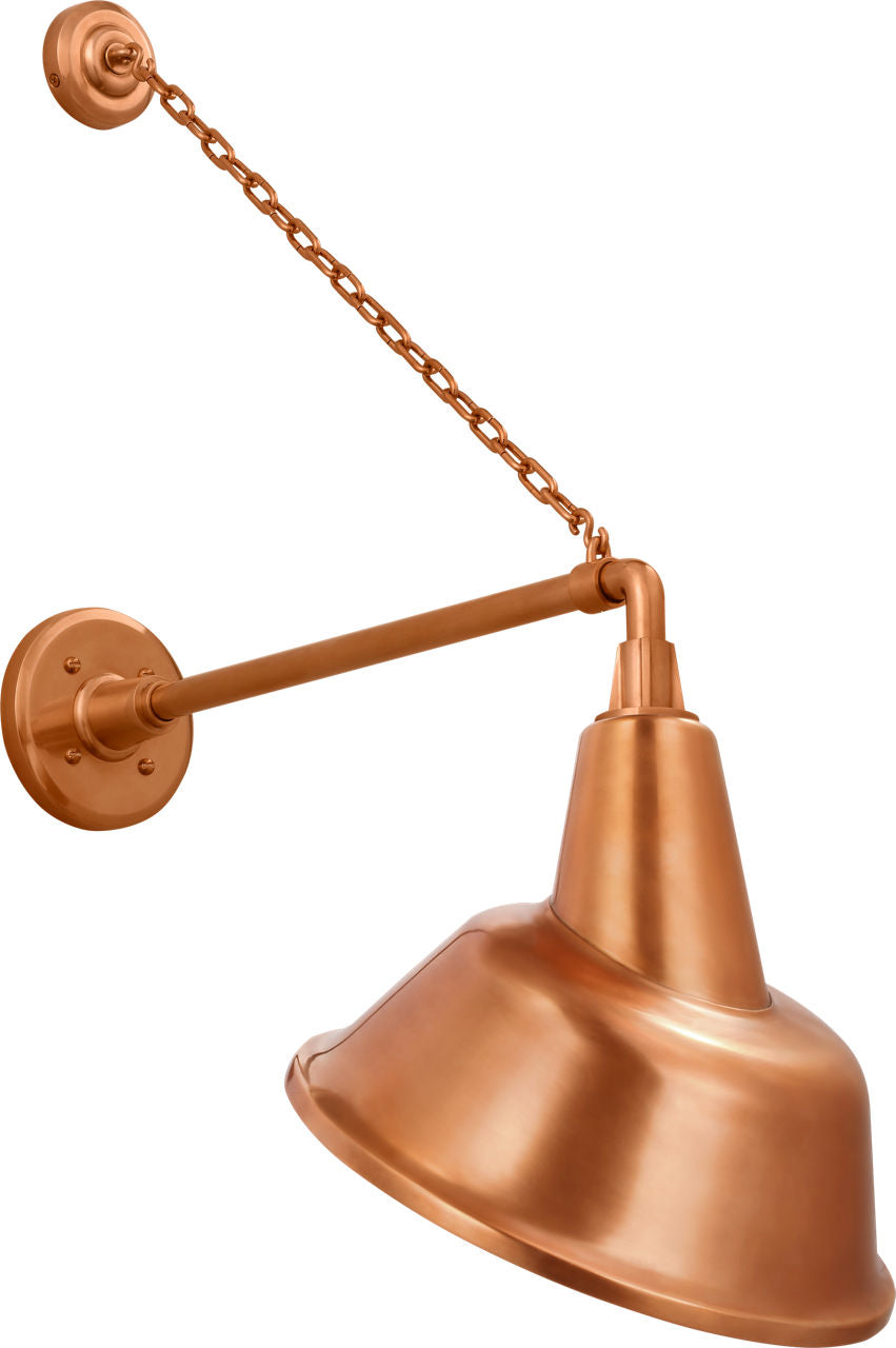Academy 17.5" Anchored Mack Barn Light | Soft Copper | 12.5 | 12.5" Soft Copper Tilted Bowers Shade