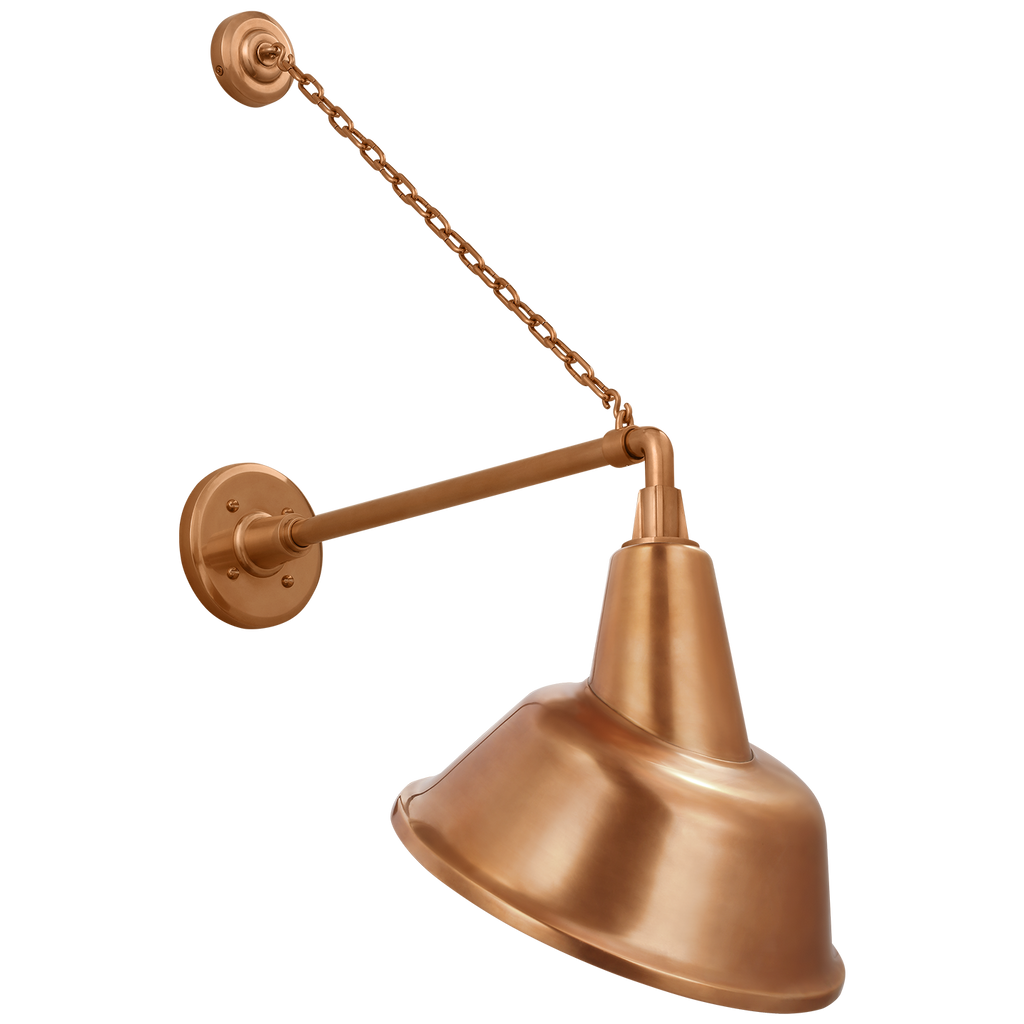 Academy 17.5" Anchored Mack Barn Light | Soft Copper | 12.5 | 12.5" Soft Copper Tilted Bowers Shade