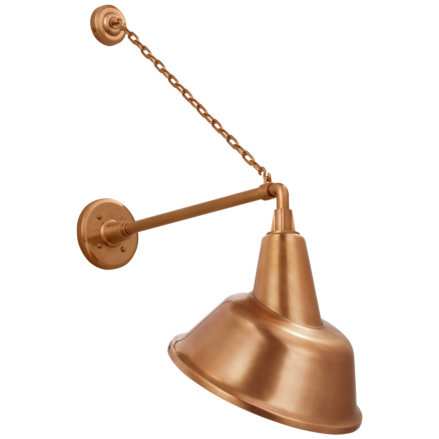 Academy 17.5" Anchored Mack Barn Light | Soft Copper | 12.5 | 12.5" Soft Copper Tilted Bowers Shade