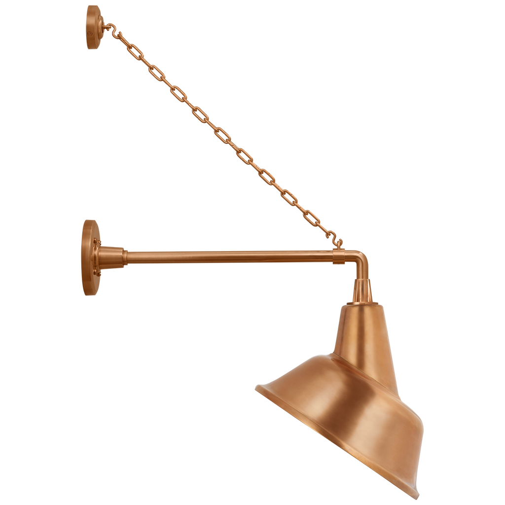 Academy 17.5" Anchored Mack Barn Light | Soft Copper | 12.5 | 12.5" Soft Copper Tilted Bowers Shade