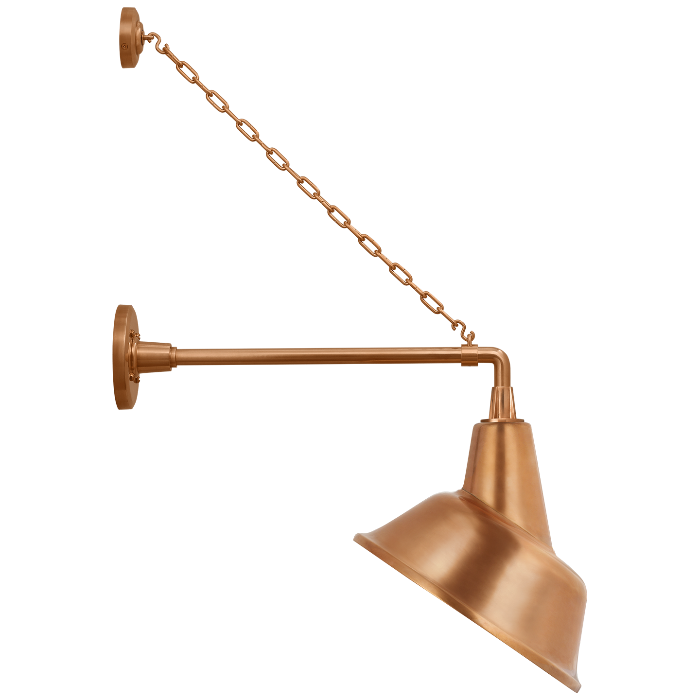 Academy 17.5" Anchored Mack Barn Light | Soft Copper | 12.5 | 12.5" Soft Copper Tilted Bowers Shade
