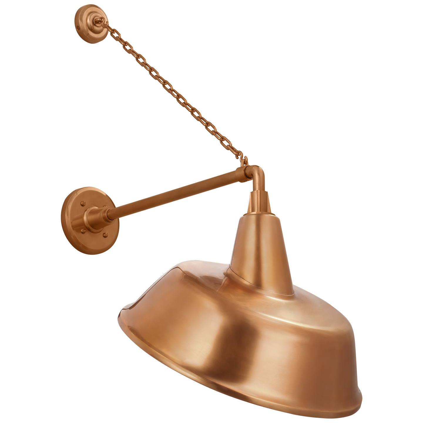 Academy 17.5" Anchored Mack Barn Light | Soft Copper | 16 | 16" Soft Copper Tilted Bowers Shade