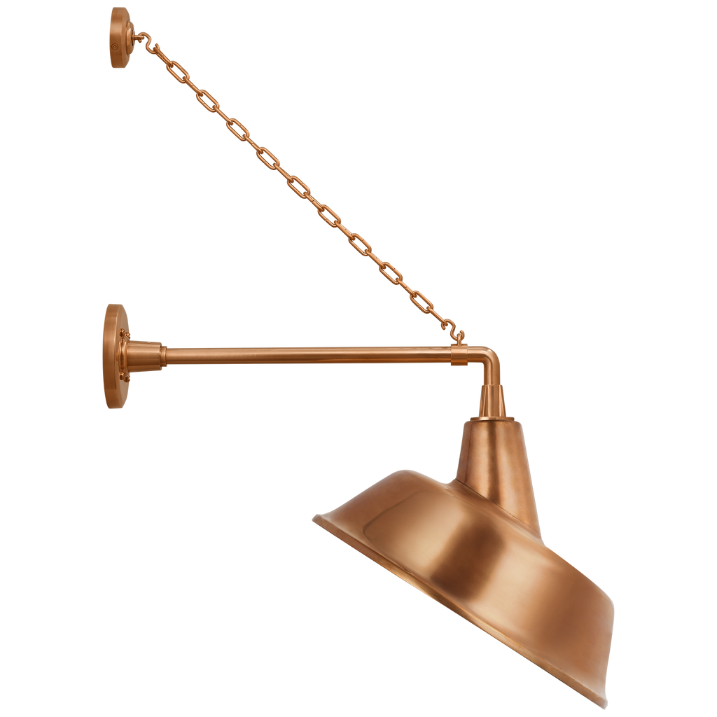 Academy 17.5" Anchored Mack Barn Light | Soft Copper | 16 | 16" Soft Copper Tilted Bowers Shade
