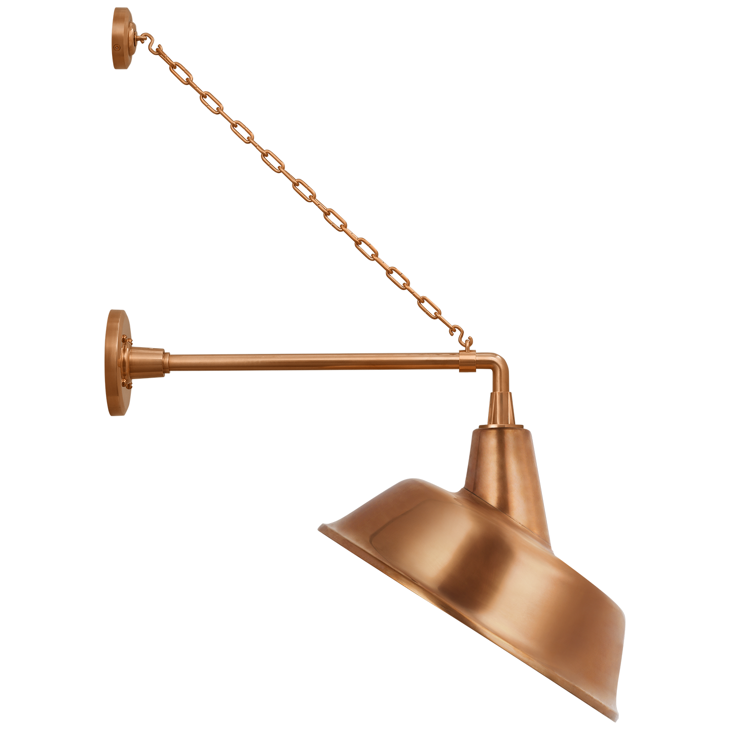 Academy 17.5" Anchored Mack Barn Light | Soft Copper | 16 | 16" Soft Copper Tilted Bowers Shade