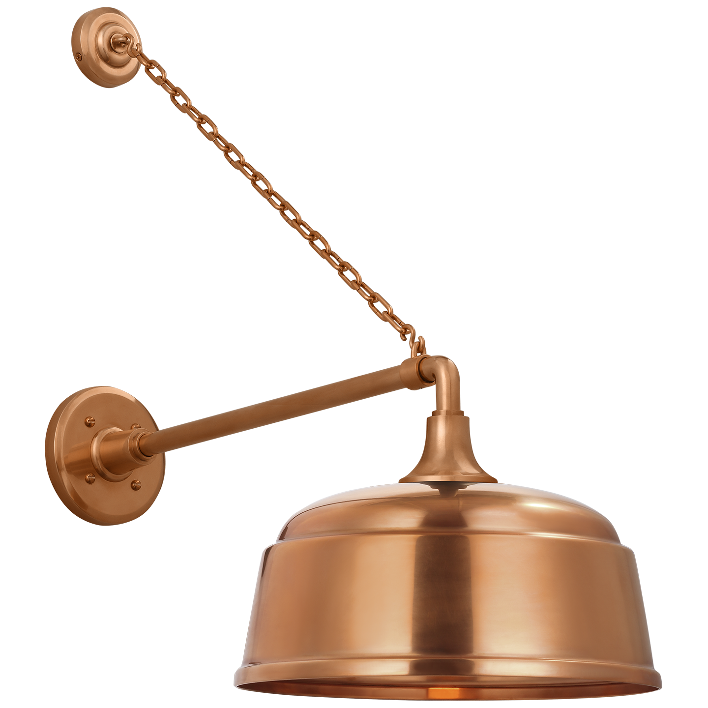 Academy 17.5" Anchored Mack Barn Light | Soft Copper | 12.5 | 12.5" Soft Copper Rockhouse Shade