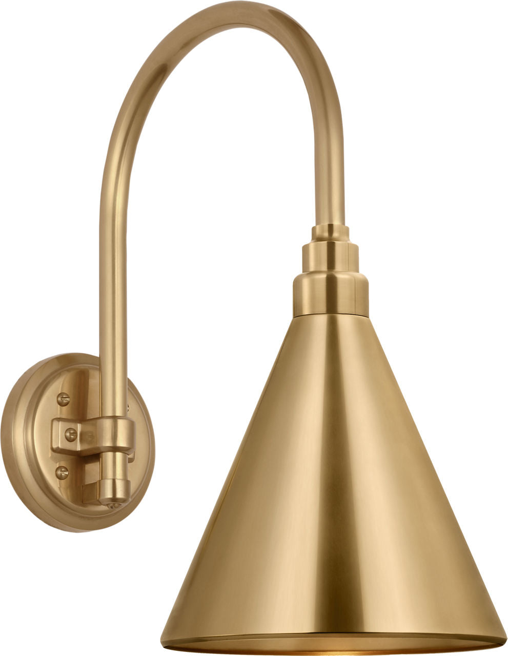 Academy 11" Arched Mack Barn Light | Hand-Rubbed Antique Brass | 9 | 9" Hand-Rubbed Antique Brass Conical Savannah Shade
