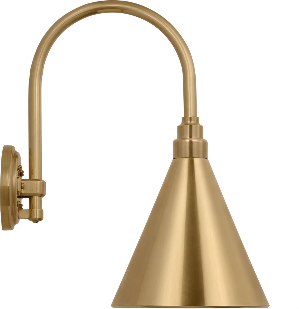 Academy 11" Arched Mack Barn Light | Hand-Rubbed Antique Brass | 9 | 9" Hand-Rubbed Antique Brass Conical Savannah Shade