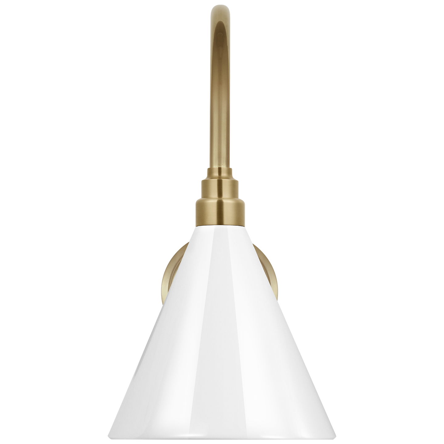 Academy 11" Arched Mack Barn Light | Hand-Rubbed Antique Brass | 9 | 9" White Conical Savannah Shade