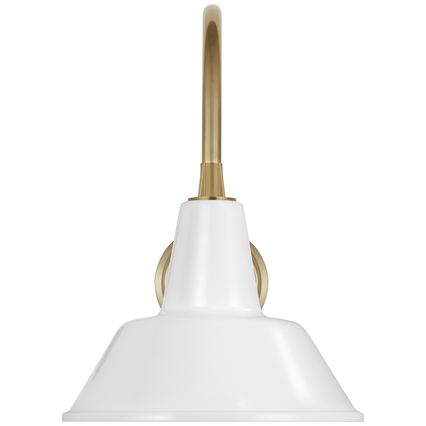 Academy 11" Arched Mack Barn Light | Hand-Rubbed Antique Brass | 12.5 | 12.5" White Bowers Shade