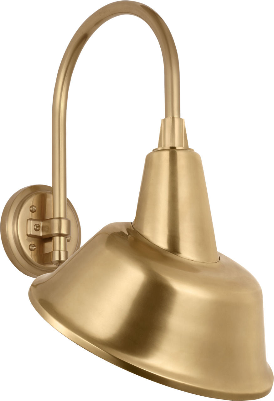 Academy 11" Arched Mack Barn Light | Hand-Rubbed Antique Brass | 12.5 | 12.5" Hand-Rubbed Antique Brass Tilted Bowers Shade