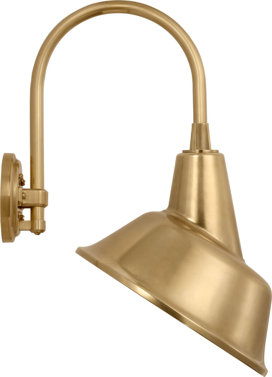 Academy 11" Arched Mack Barn Light | Hand-Rubbed Antique Brass | 12.5 | 12.5" Hand-Rubbed Antique Brass Tilted Bowers Shade