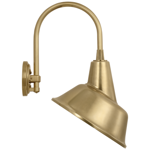 Academy 11" Arched Mack Barn Light | Hand-Rubbed Antique Brass | 12.5 | 12.5" Hand-Rubbed Antique Brass Tilted Bowers Shade