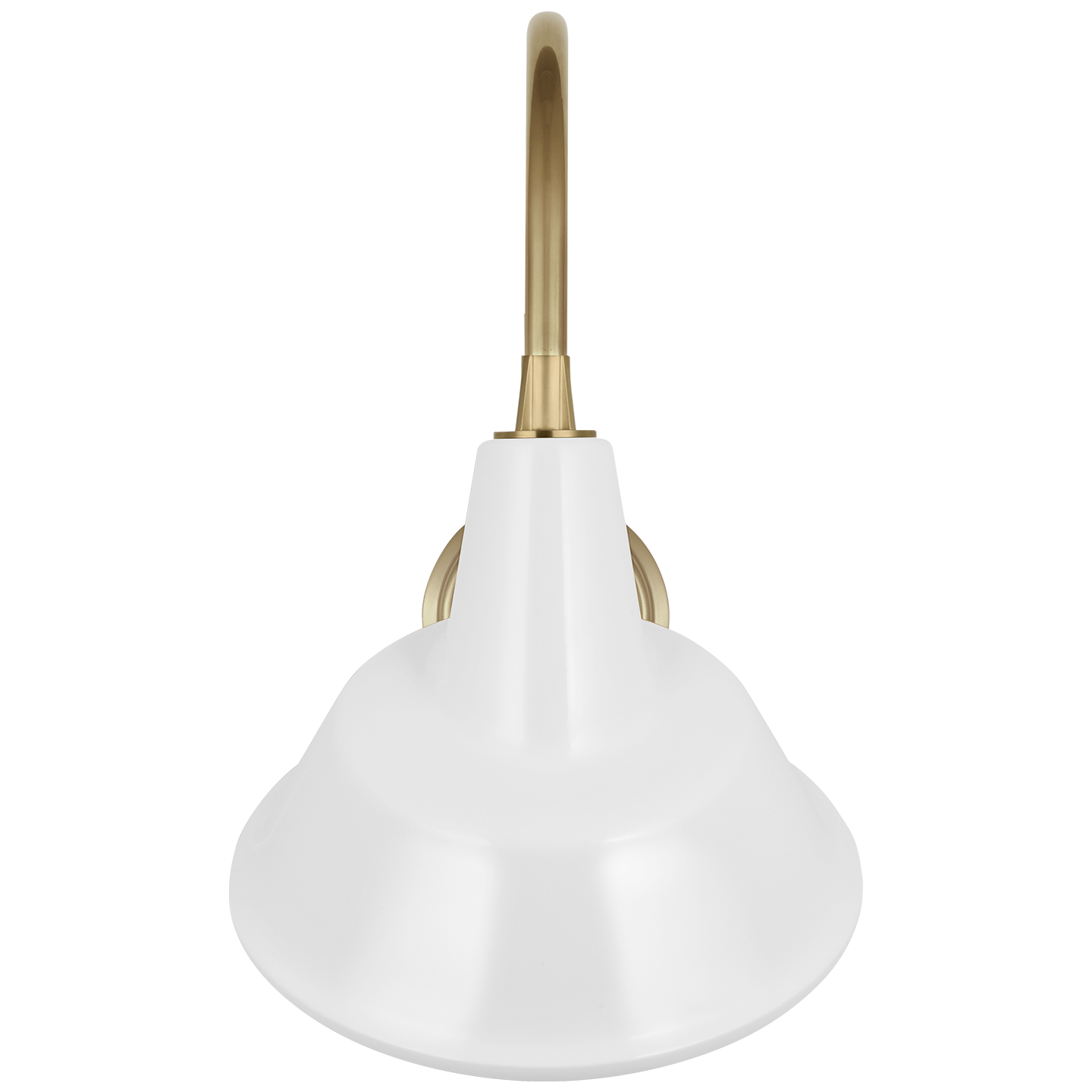 Academy 11" Arched Mack Barn Light | Hand-Rubbed Antique Brass | 12.5 | 12.5" White Tilted Tilted Bowers Shade