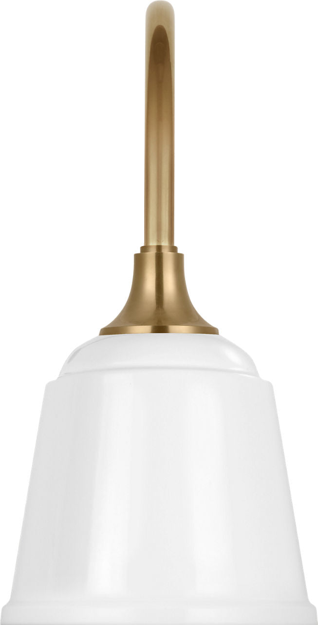 Academy 11" Arched Mack Barn Light | Hand-Rubbed Antique Brass | 8 | 8" White Rockhouse Shade