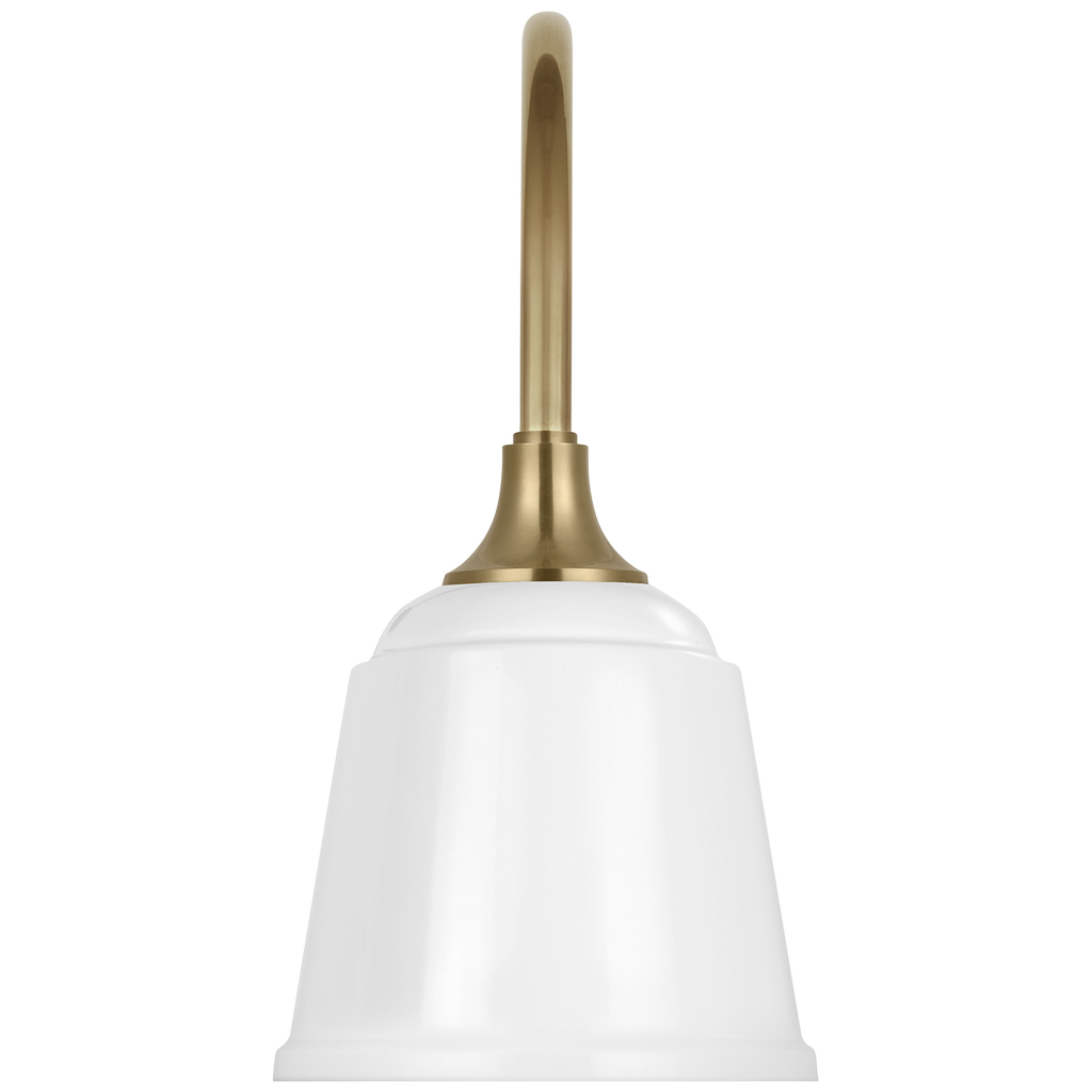 Academy 11" Arched Mack Barn Light | Hand-Rubbed Antique Brass | 8 | 8" White Rockhouse Shade