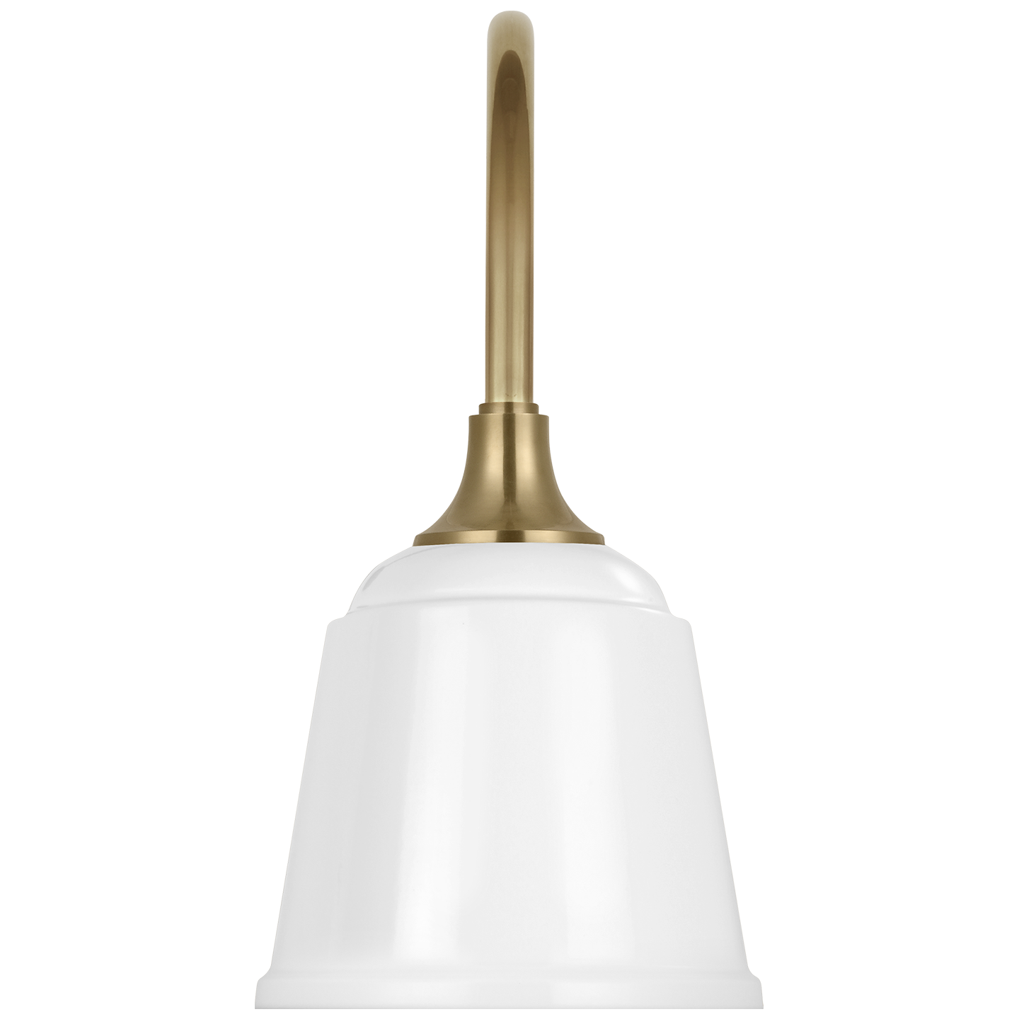 Academy 11" Arched Mack Barn Light | Hand-Rubbed Antique Brass | 8 | 8" White Rockhouse Shade