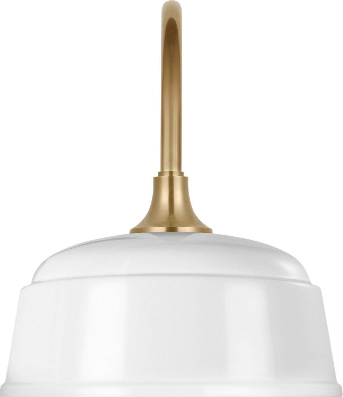 Academy 11" Arched Mack Barn Light | Hand-Rubbed Antique Brass | 12.5 | 12.5" White Rockhouse Shade