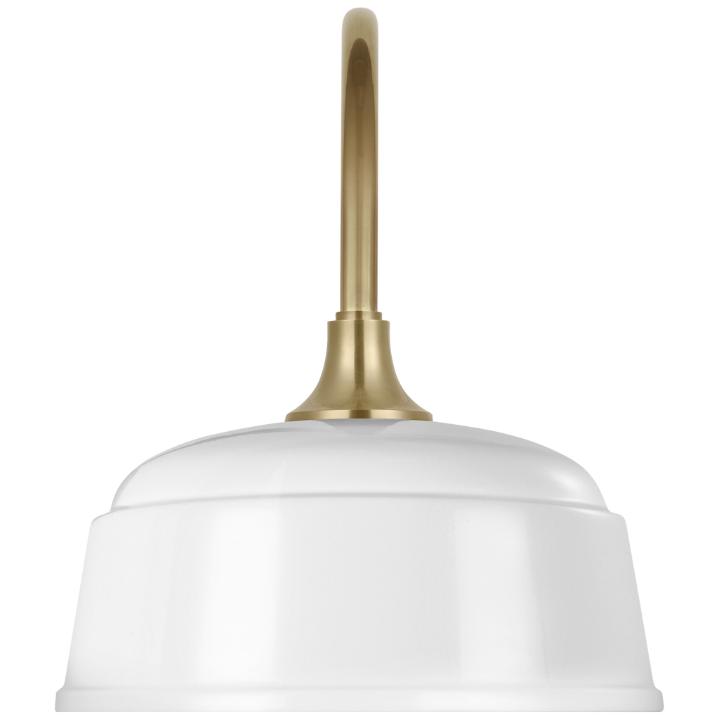 Academy 11" Arched Mack Barn Light | Hand-Rubbed Antique Brass | 12.5 | 12.5" White Rockhouse Shade