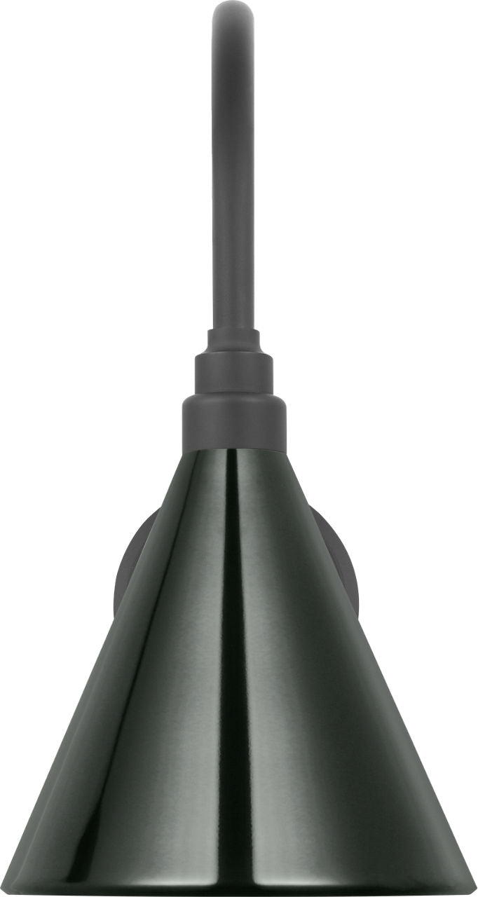 Academy 11" Arched Mack Barn Light | Matte Black | 9 | 9" Green Conical Savannah Shade