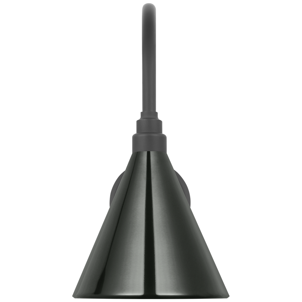 Academy 11" Arched Mack Barn Light | Matte Black | 9 | 9" Green Conical Savannah Shade