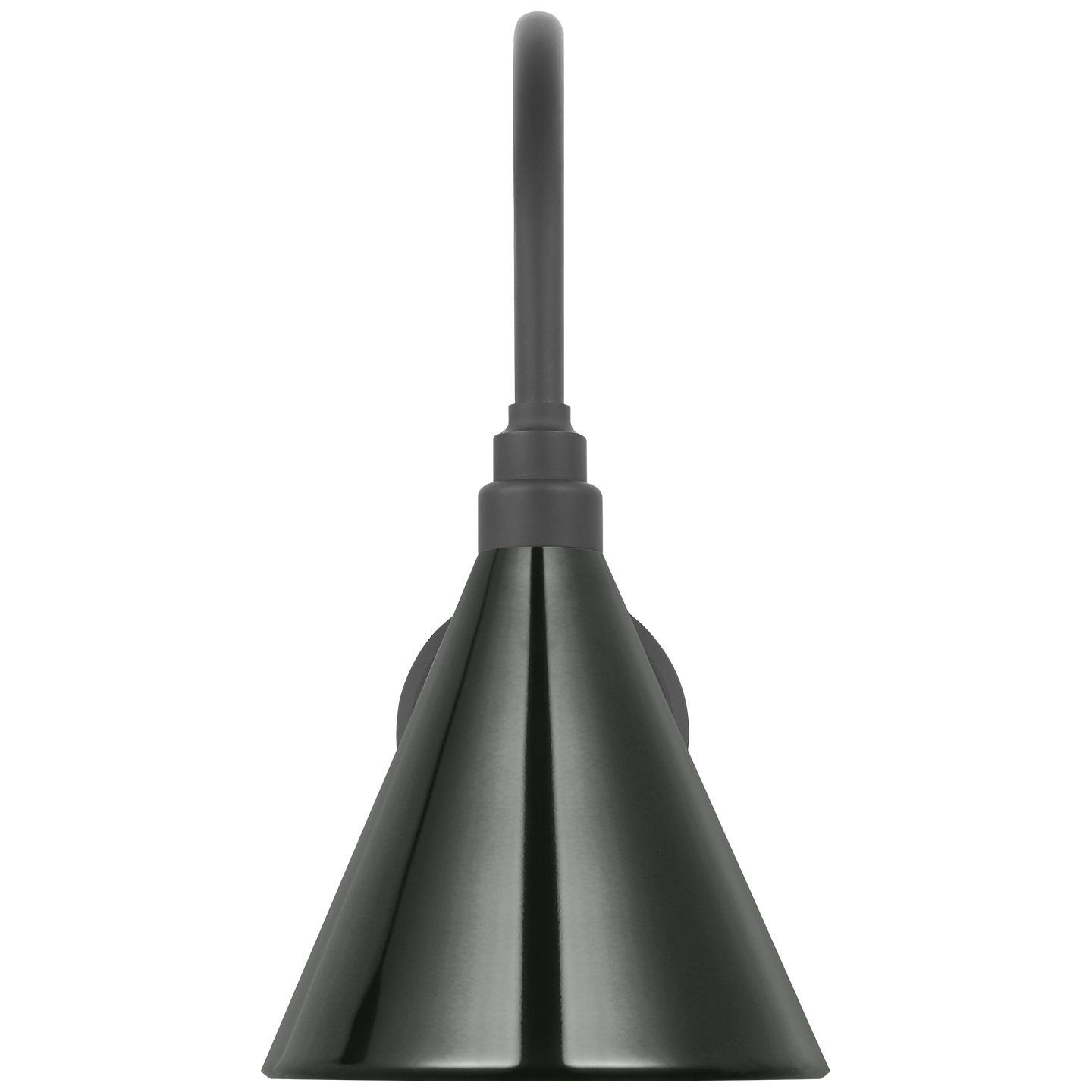 Academy 11" Arched Mack Barn Light | Matte Black | 9 | 9" Green Conical Savannah Shade