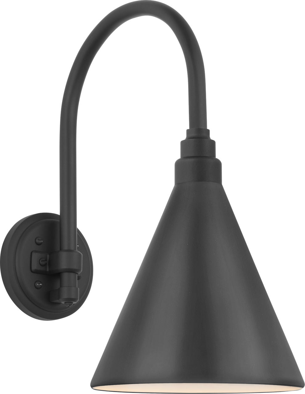 Academy 11" Arched Mack Barn Light | Matte Black | 9 | 9" Matte Black Conical Savannah Shade