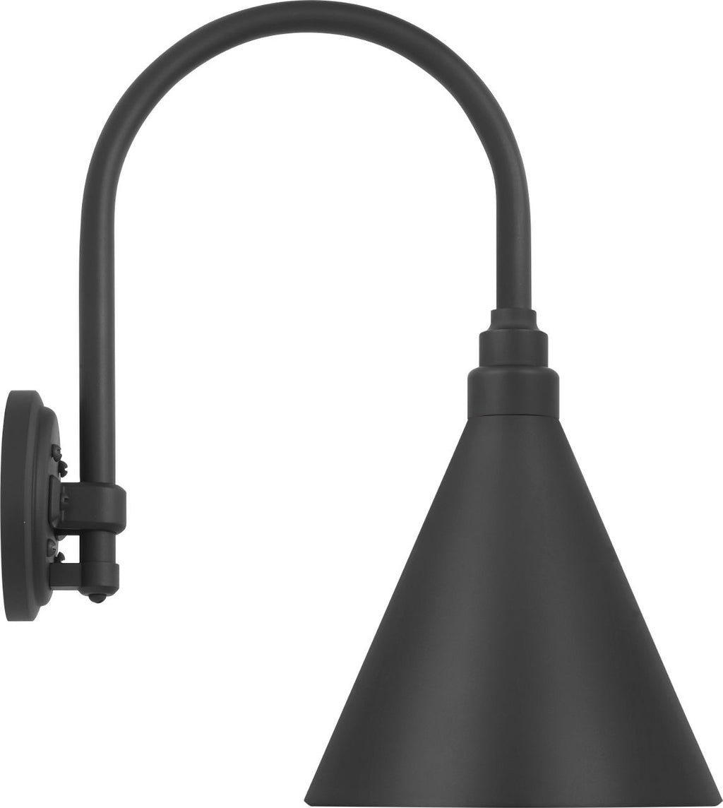 Academy 11" Arched Mack Barn Light | Matte Black | 9 | 9" Matte Black Conical Savannah Shade