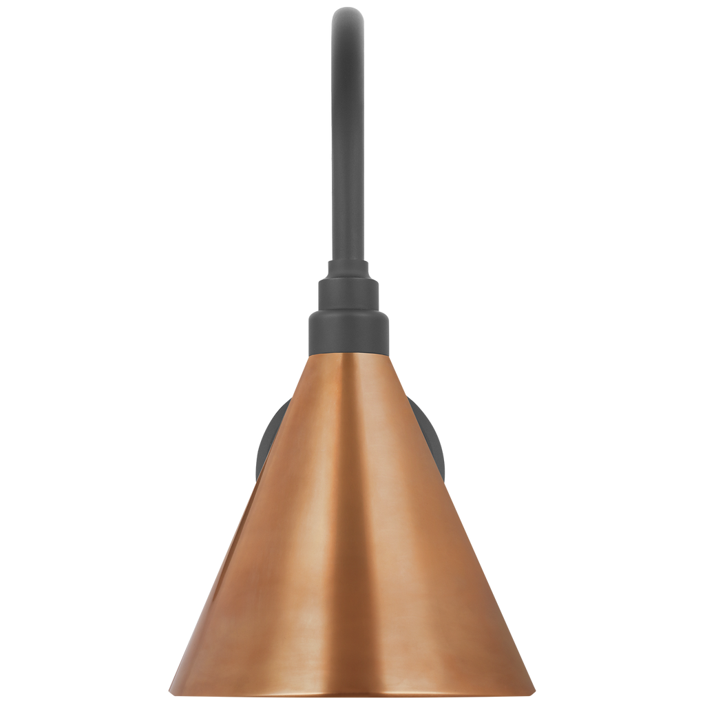 Academy 11" Arched Mack Barn Light | Matte Black | 9 | 9" Soft Copper Conical Savannah Shade