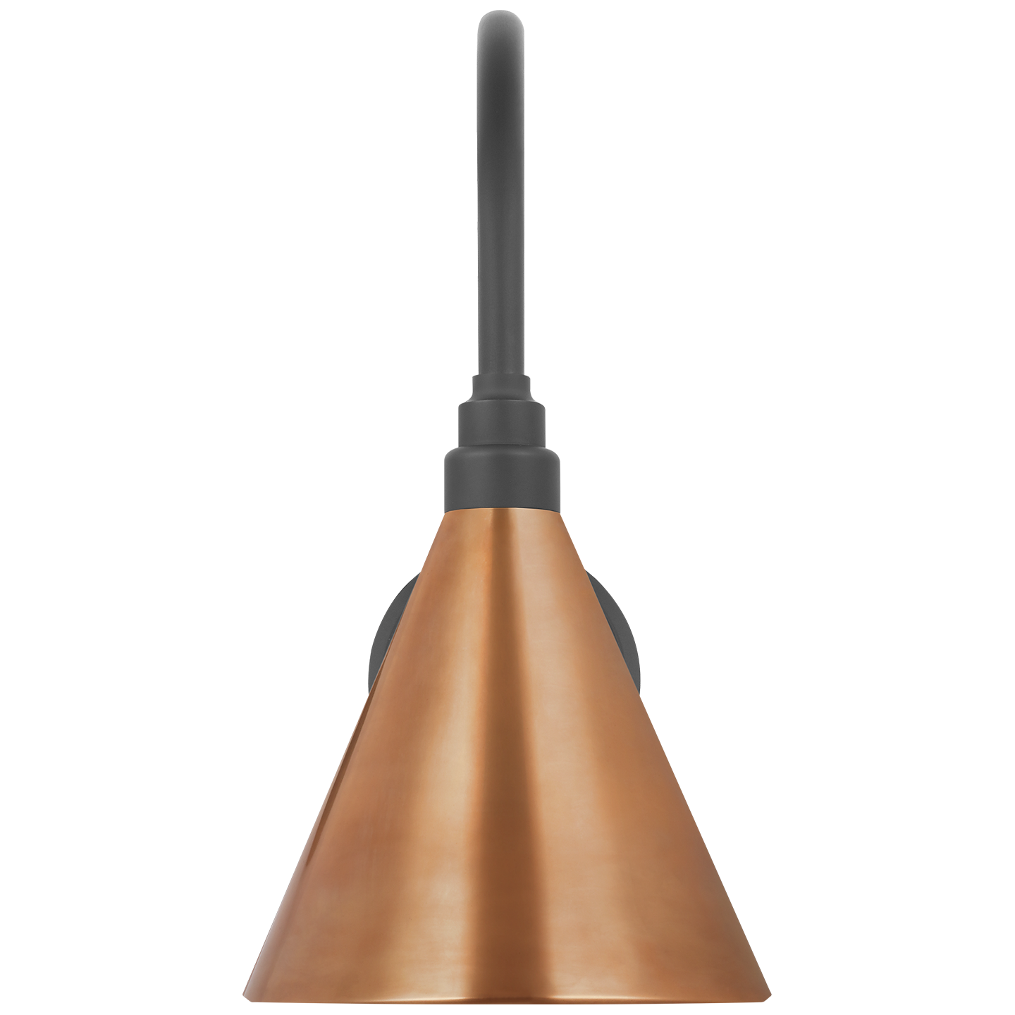 Academy 11" Arched Mack Barn Light | Matte Black | 9 | 9" Soft Copper Conical Savannah Shade
